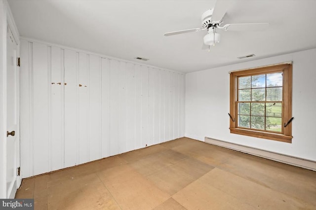 2188 Seville Rd, Madison, VA 22727 - spare room featuring a baseboard heating unit and ceiling fan