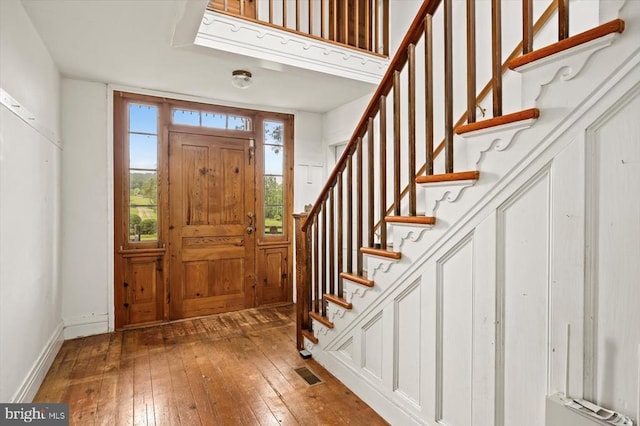 2188 Seville Rd, Madison, VA 22727 - entryway featuring hardwood / wood-style floors, stairway, and baseboards