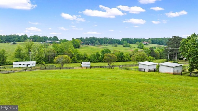2188 Seville Rd, Madison, VA 22727 - view of yard featuring an outbuilding, a rural view, an exterior structure, a pole building, and view of scattered trees