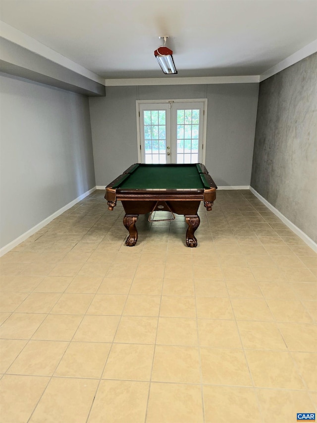1060 E River Rd, Palmyra, VA 23055 - game room with french doors, billiards table, and crown molding