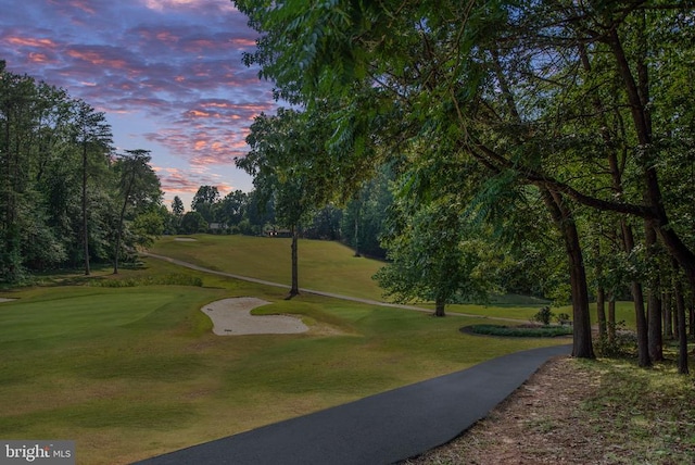 121 Birchside Cir, Locust Grove, VA 22508 - view of home's community with view of golf course, a yard, and view of wooded area