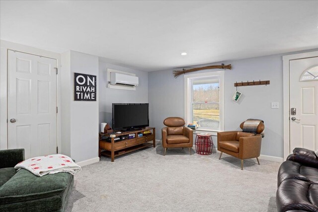 6772 S E Side Hwy, Elkton, VA 22827 - living room with an AC wall unit, carpet, and baseboards