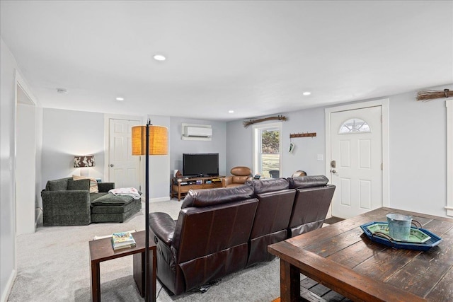 6772 S E Side Hwy, Elkton, VA 22827 - living area with a wall mounted AC, recessed lighting, and carpet