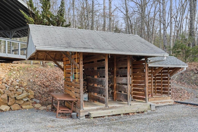 exterior space featuring an outdoor structure