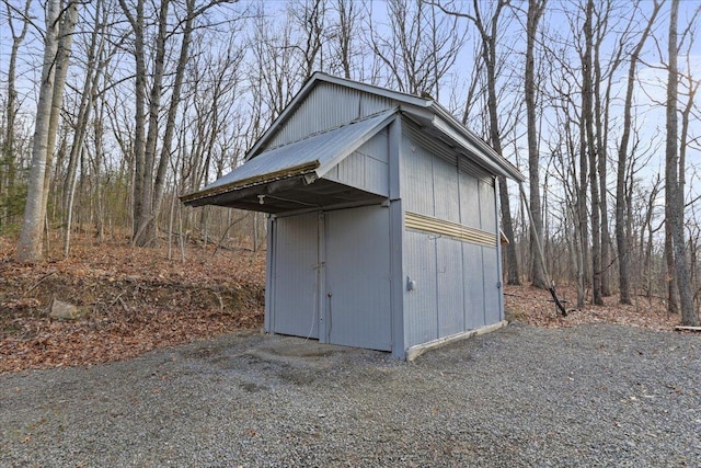 view of shed