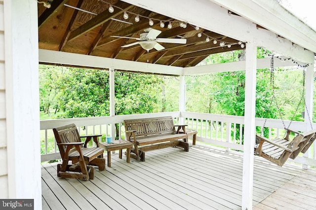 13498 Chesterfield Ln, Culpeper, VA 22701 - deck featuring a ceiling fan