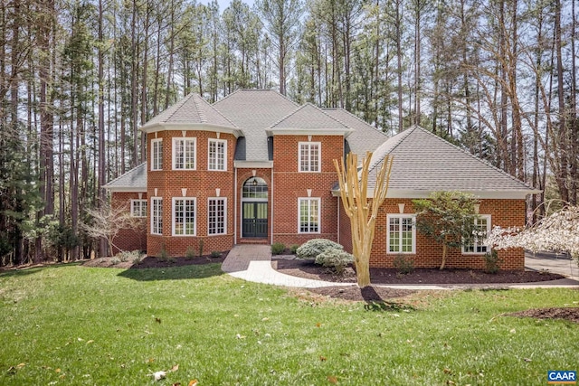 1880 Graham Ct, Keswick, VA 22947 - view of front of property with brick siding and a front lawn