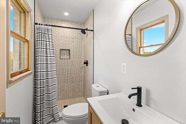 1001 Woodward Rd, Sperryville, VA 22740 - bathroom with toilet, tiled shower, and vanity