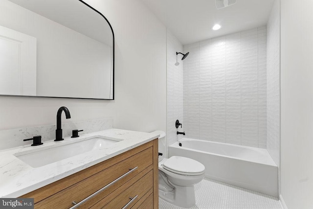 228 Poplar Dr, Louisa, VA 23093 - full bathroom with vanity, toilet, and  shower combination