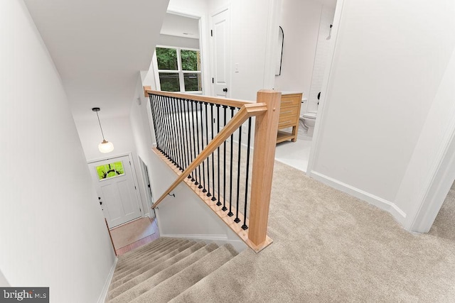 228 Poplar Dr, Louisa, VA 23093 - stairs featuring carpet flooring and baseboards