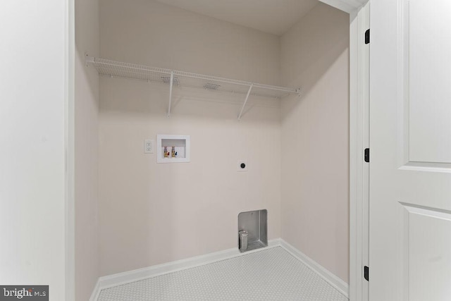 228 Poplar Dr, Louisa, VA 23093 - laundry room with electric dryer hookup, hookup for a washing machine, and baseboards