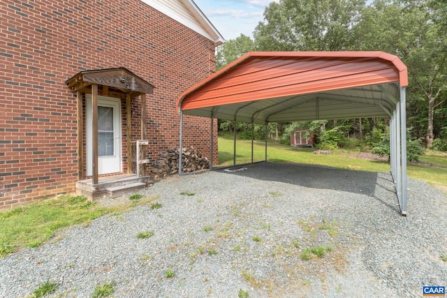 3590 Mountain Hill Rd, Palmyra, VA 22963 - view of car parking with a carport and gravel driveway