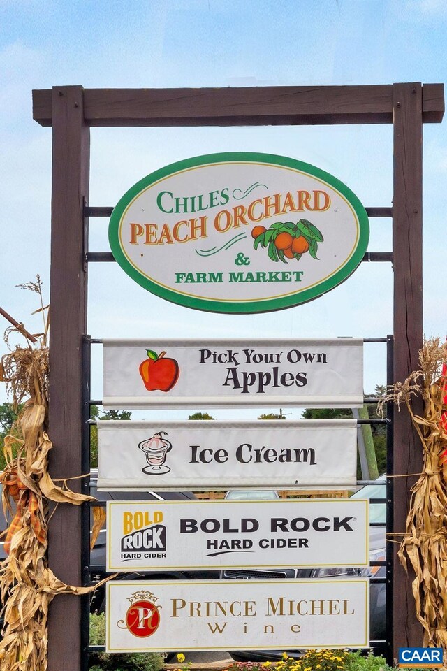 view of community sign