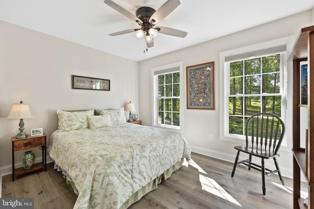 1875 Oneals Rd, Madison, VA 22727 - bedroom featuring baseboards, wood finished floors, and a ceiling fan