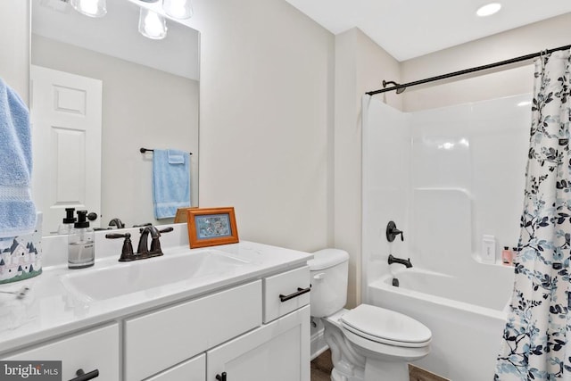 1875 Oneals Rd, Madison, VA 22727 - bathroom with vanity, toilet, and shower / tub combo with curtain