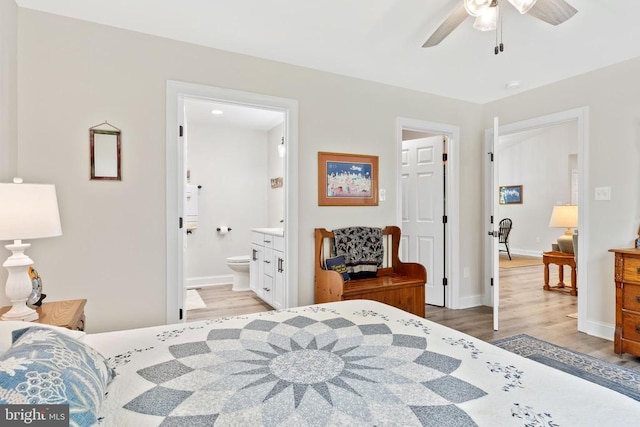 1875 Oneals Rd, Madison, VA 22727 - bedroom with light wood-type flooring, baseboards, and ensuite bath