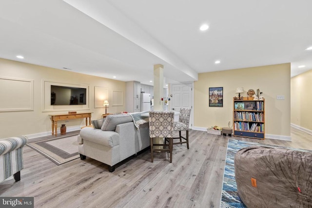 1875 Oneals Rd, Madison, VA 22727 - living room with light wood-style floors, recessed lighting, and baseboards