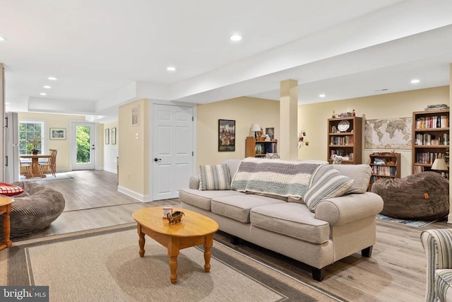 1875 Oneals Rd, Madison, VA 22727 - living area featuring light wood finished floors, recessed lighting, and baseboards