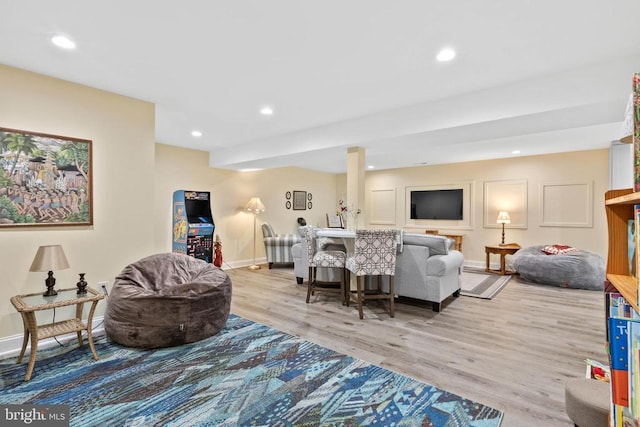 1875 Oneals Rd, Madison, VA 22727 - living area featuring wood finished floors, baseboards, and recessed lighting