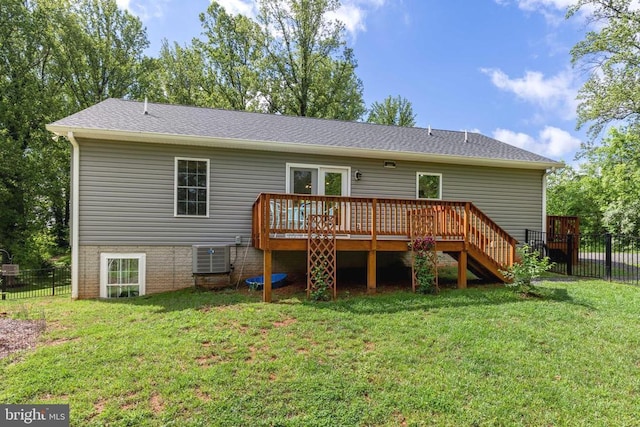 1875 Oneals Rd, Madison, VA 22727 - rear view of house with a deck, stairs, and central AC