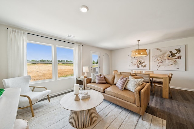 228 Camden Dr, Waynesboro, VA 22980 - living area with wood finished floors and baseboards