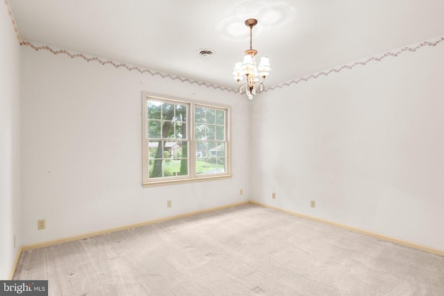 411 Laurel Ave, Fredericksburg, VA 22408 - unfurnished room with a chandelier and light colored carpet