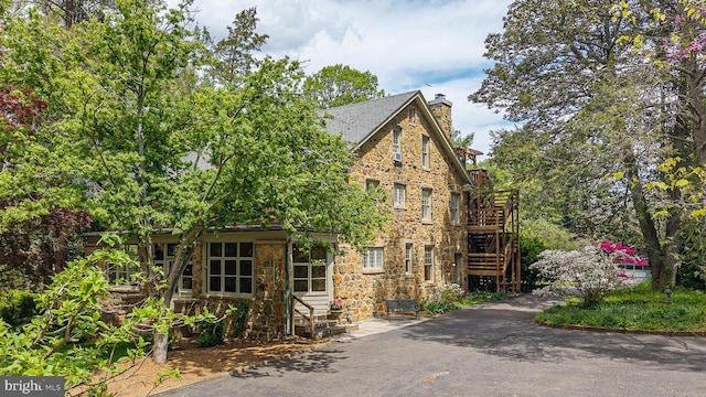 0 Winchester, Warrenton, VA 20186 - view of property exterior with stone siding, a chimney, and stairs