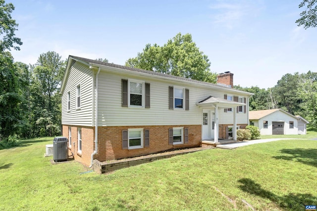 2612 Lawrence Rd, Charlottesville, VA 22901 - raised ranch with brick siding, a front lawn, and a chimney