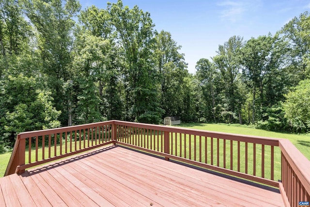 2612 Lawrence Rd, Charlottesville, VA 22901 - wooden deck featuring a yard and a shed