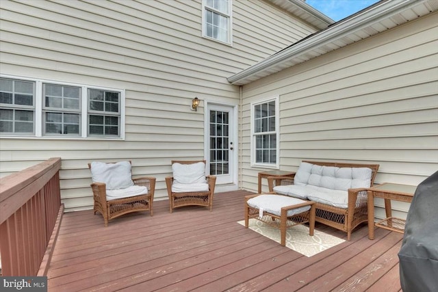 deck with an outdoor living space