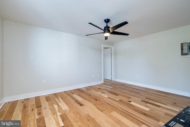 102 Hawksbill St S, Luray, VA 22835 - empty room with ceiling fan, light wood-style flooring, and baseboards