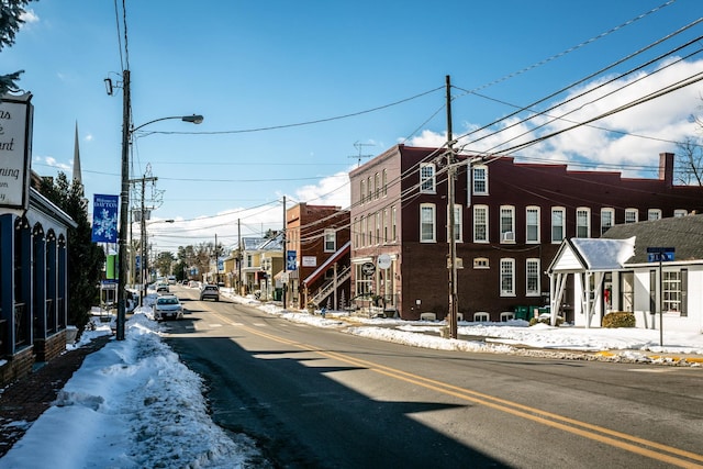 222 Main St, Dayton, VA 22821 - view of asphalt street with street lighting, sidewalks, and curbs