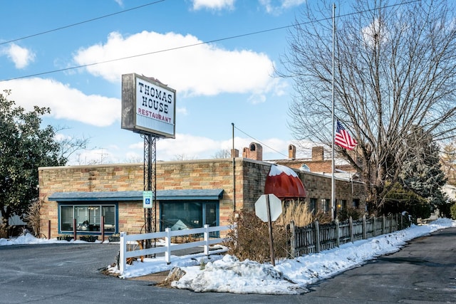 222 Main St, Dayton, VA 22821 - snow covered building with a fenced front yard