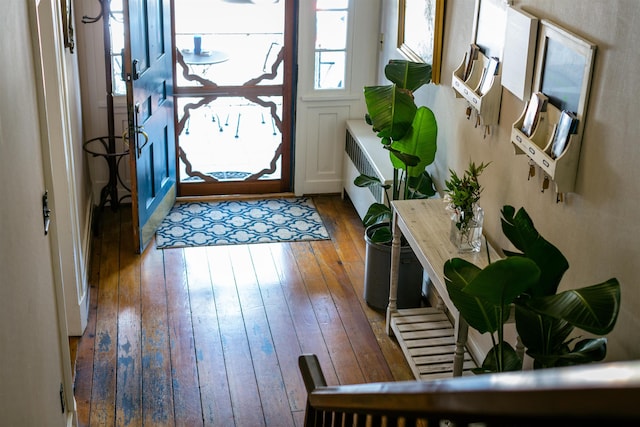222 Main St, Dayton, VA 22821 - entryway featuring hardwood / wood-style floors and radiator