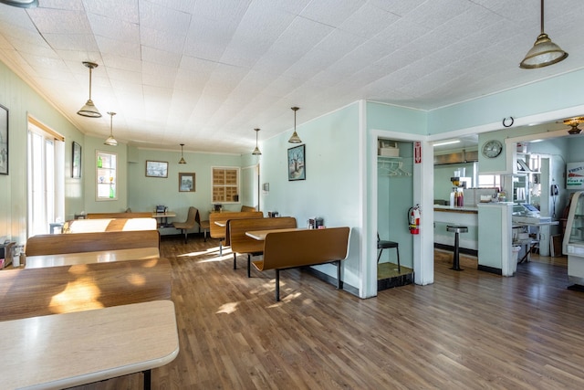 222 Main St, Dayton, VA 22821 - living area featuring wood finished floors and ornamental molding
