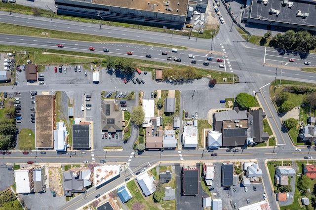 222 Main St, Dayton, VA 22821 - aerial overview of property's location with a highway and nearby suburban area