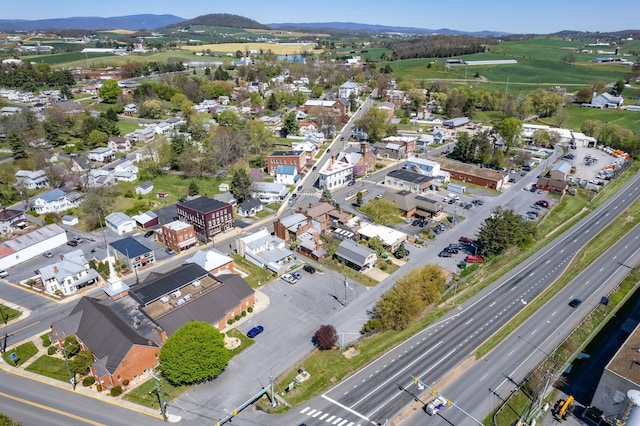 222 Main St, Dayton, VA 22821 - aerial view of property's location featuring mountains and nearby suburban area