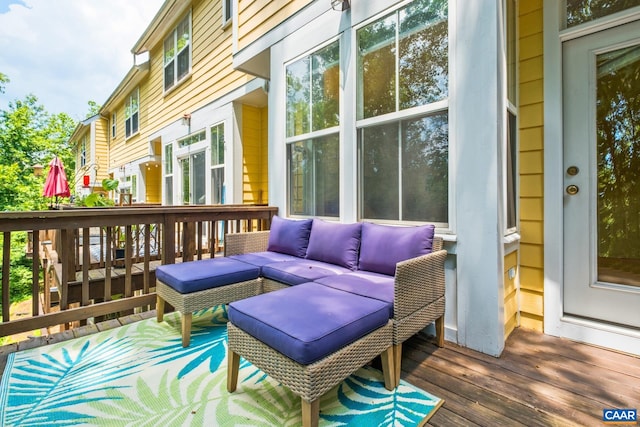 100 Melbourne Prk Cir Unit B, Charlottesville, VA 22901 - deck featuring an outdoor hangout area