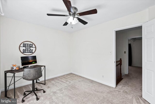 2211 Rock Creek Rd, Fredericksburg, VA 22407 - unfurnished office featuring carpet, baseboards, and a ceiling fan