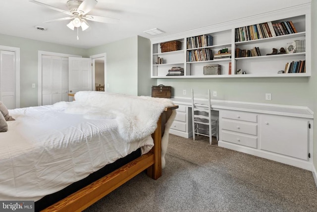 325 Oneals Rd, Madison, VA 22727 - bedroom featuring carpet floors, multiple closets, and ceiling fan