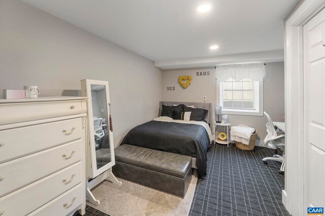 330 Carrsbrook Dr, Charlottesville, VA 22901 - bedroom with dark carpet and recessed lighting