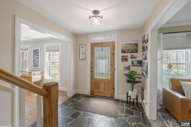 330 Carrsbrook Dr, Charlottesville, VA 22901 - foyer entrance featuring baseboards and stone finish flooring