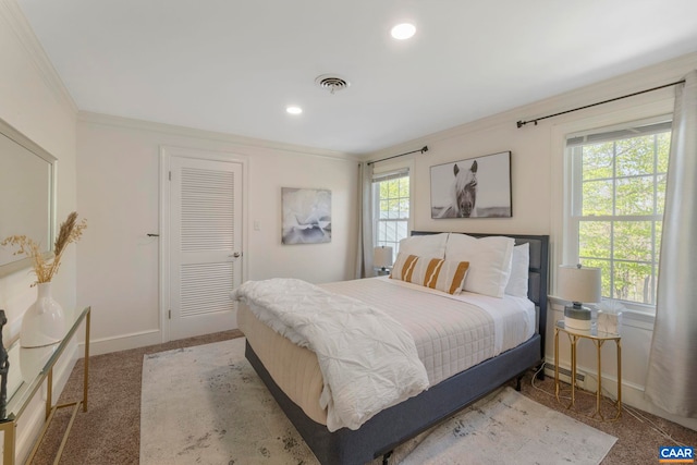 330 Carrsbrook Dr, Charlottesville, VA 22901 - bedroom featuring ornamental molding, baseboards, and recessed lighting