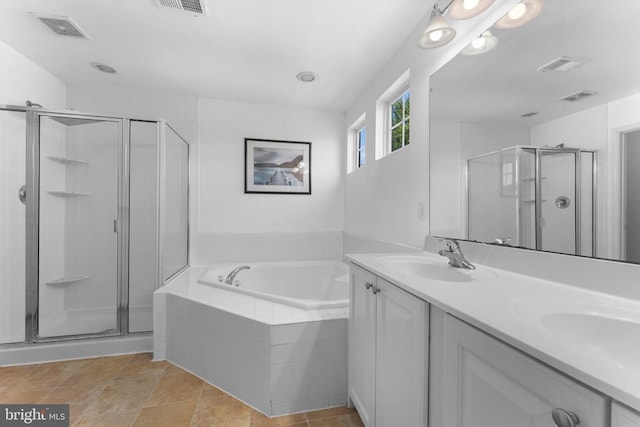 12190 Remland Ct, Remington, VA 22734 - bathroom with a shower stall, a bath, and double vanity