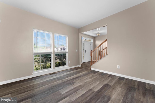 12190 Remland Ct, Remington, VA 22734 - unfurnished living room with wood finished floors and stairs