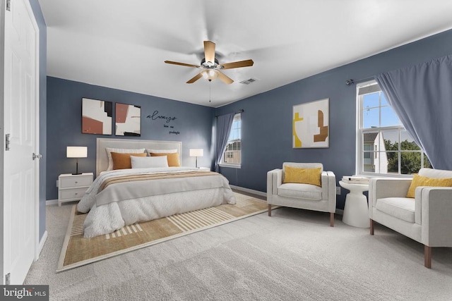 12190 Remland Ct, Remington, VA 22734 - bedroom with multiple windows, carpet flooring, and ceiling fan