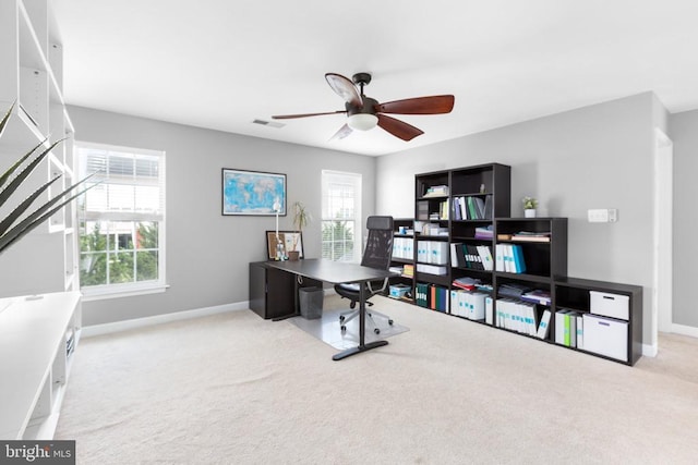 9016 Laurel Oak Ln, Fredericksburg, VA 22407 - office area featuring carpet flooring, baseboards, and plenty of natural light