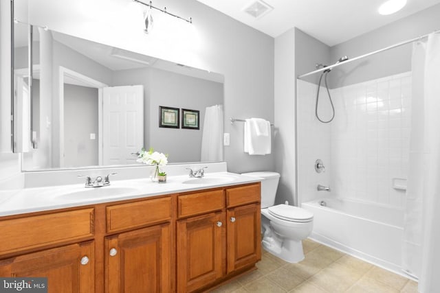 9016 Laurel Oak Ln, Fredericksburg, VA 22407 - full bath with double vanity, shower / bath combo, and toilet