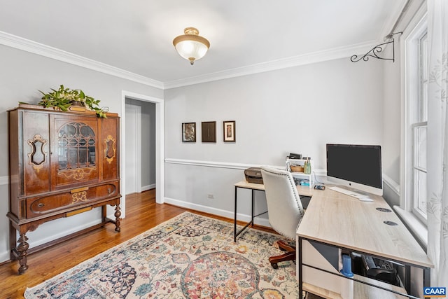 1605 Oakleaf Ln, Charlottesville, VA 22903 - office area featuring ornamental molding and wood finished floors