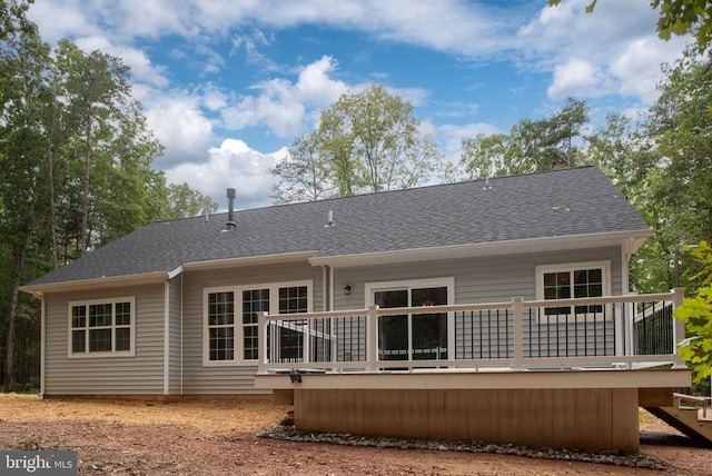 79 Hickory Cir, Mineral, VA 23117 - back of property featuring a deck and a shingled roof